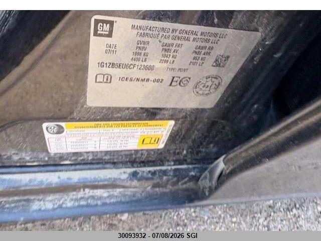 Aukcja sprzedaży 2012 Chevrolet Malibu Ls, vin: 1G1ZB5EU6CF123600, numer aukcji: 30093932