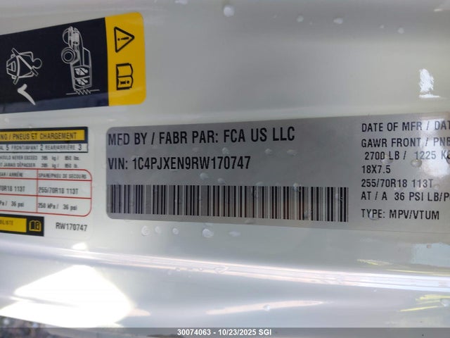 30074063 :رقم المزاد ، 1C4PJXEN9RW170747 vin ، 2024 Jeep Wrangler Sahara مزاد بيع