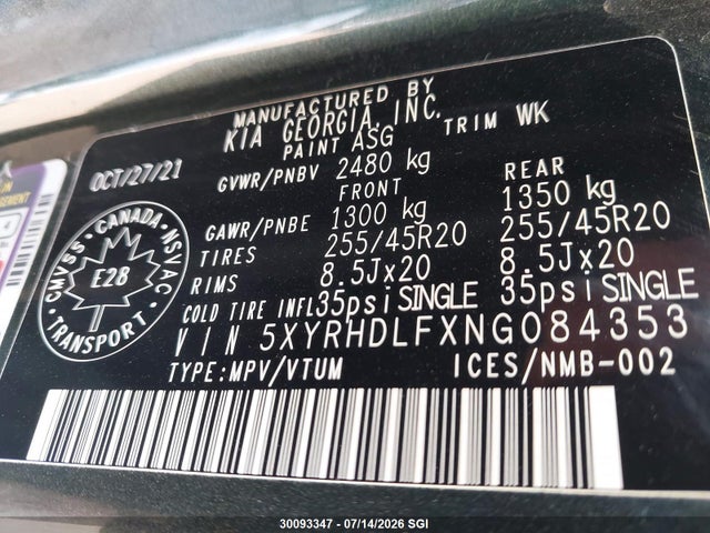 KIA SORENTO EX 2022 5XYRHDLFXNG084353 Image 9