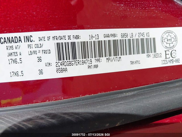 Dodge Grand Caravan Se 2014 2C4RDGBG7ER184719 Image 9