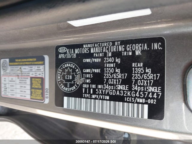 KIA Sorento L/lx 2019 5XYPGDA32KG457447 Image 9