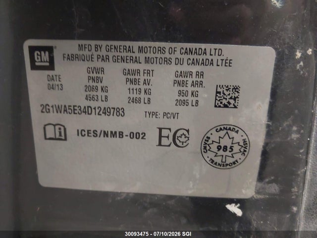 Продажа на аукционе авто 2013 Chevrolet Impala Ls, vin: 2G1WA5E34D1249783, номер лота: 30093475