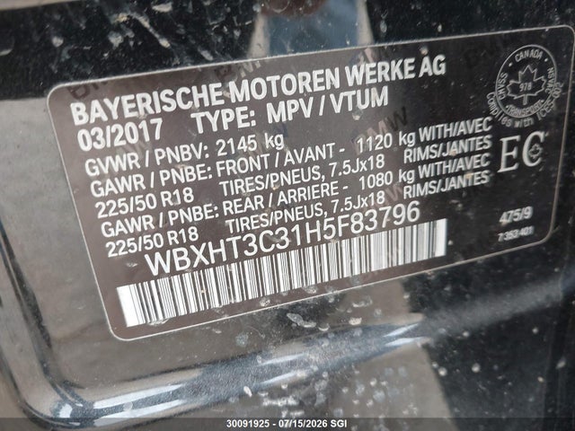 BMW X1 Xdrive28i 2017 WBXHT3C31H5F83796 Image 9