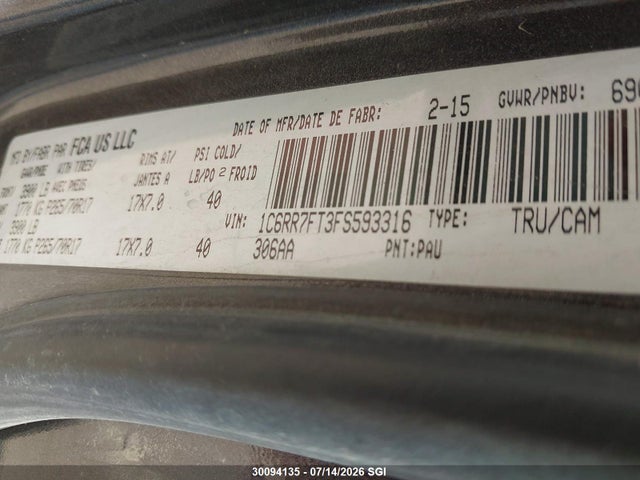 1C6RR7FT3FS593316 RAM 1500 St