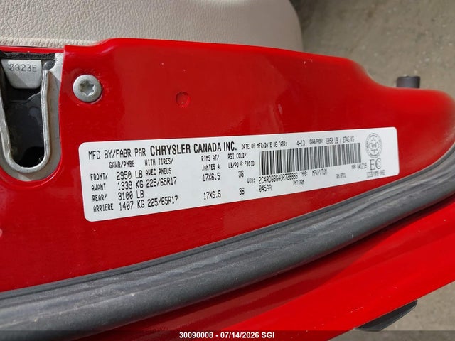 Aukcja sprzedaży 2013 Dodge Grand Caravan Se, vin: 2C4RDGBG4DR728866, numer aukcji: 30090008