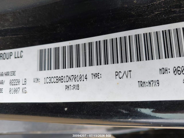 Auction sale of the 2013 Chrysler 200 Lx, vin: 1C3CCBAB1DN701014, lot number: 30094207