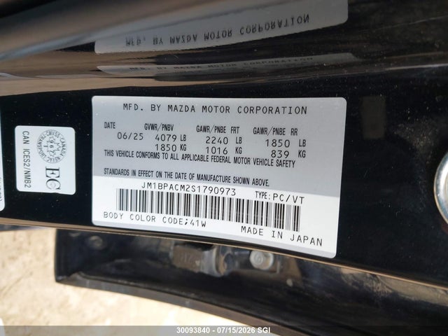 Продаж на аукціоні авто 2025 Mazda 3 Preferred, vin: JM1BPACM2S1790973, номер лоту: 30093840