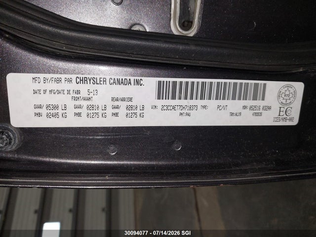 Aukcja sprzedaży 2013 Chrysler 300c, vin: 2C3CCAET7DH718373, numer aukcji: 30094077