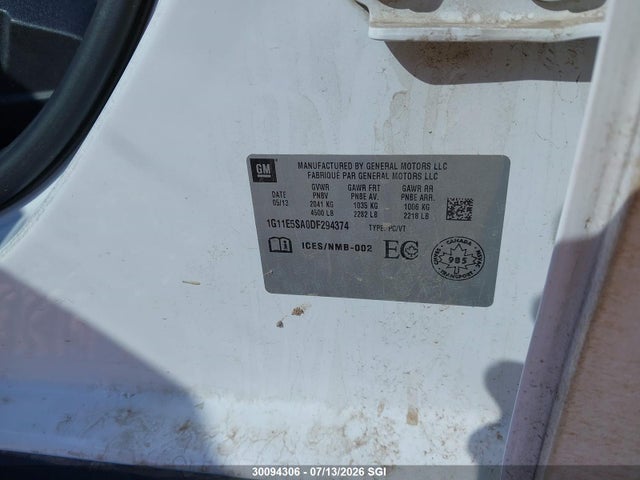 2013 Chevrolet Malibu 2lt მანქანა იყიდება აუქციონზე, vin: 1G11E5SA0DF294374, აუქციონის ნომერი: 30094306