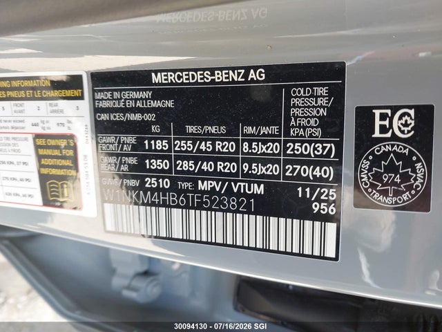 2026 Mercedes-benz Glc 300 4matic მანქანა იყიდება აუქციონზე, vin: W1NKM4HB6TF523821, აუქციონის ნომერი: 30094130