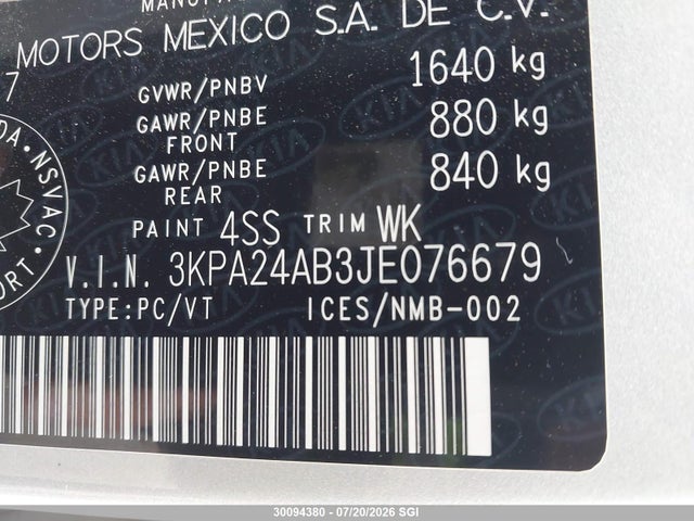 KIA RIO LX/S 2018 3KPA24AB3JE076679 Image 9