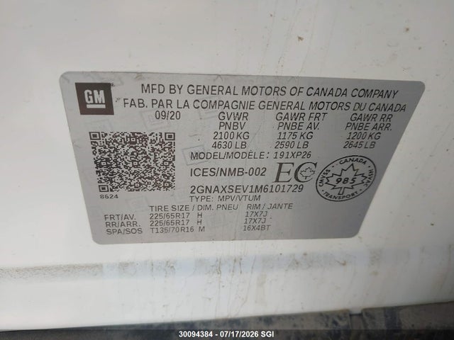 Chevrolet EQUINOX LS 2021 2GNAXSEV1M6101729 Image 9