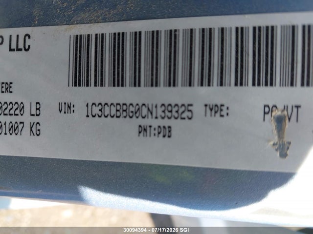 30094394 :رقم المزاد ، 1C3CCBBG0CN139325 vin ، 2012 Chrysler 200 Touring مزاد بيع