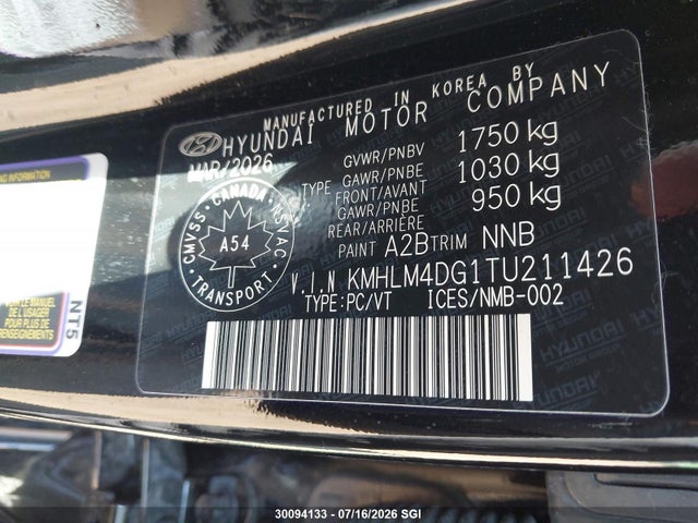 Продаж на аукціоні авто 2026 Hyundai Elantra Sel Sport, vin: KMHLM4DG1TU211426, номер лоту: 30094133