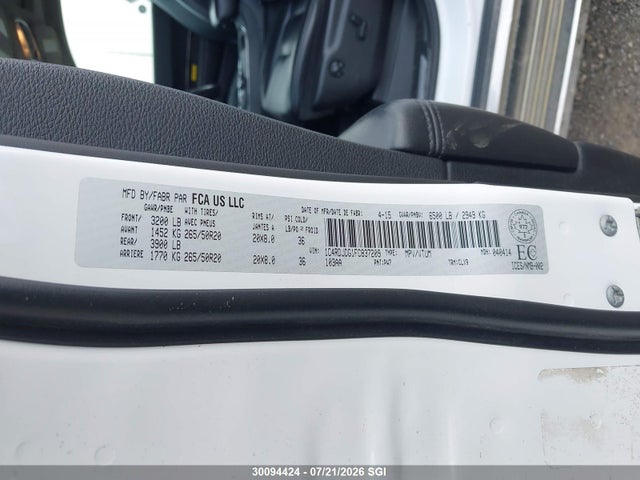 Dodge DURANGO LIMITED 2015 1C4RDJDG1FC837209 Image 9