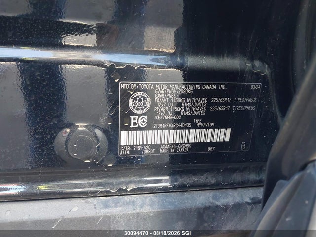 Aukcja sprzedaży 2024 Toyota Rav4 Xle/xle Premium, vin: 2T3R1RFVXRC440135, numer aukcji: 30094470