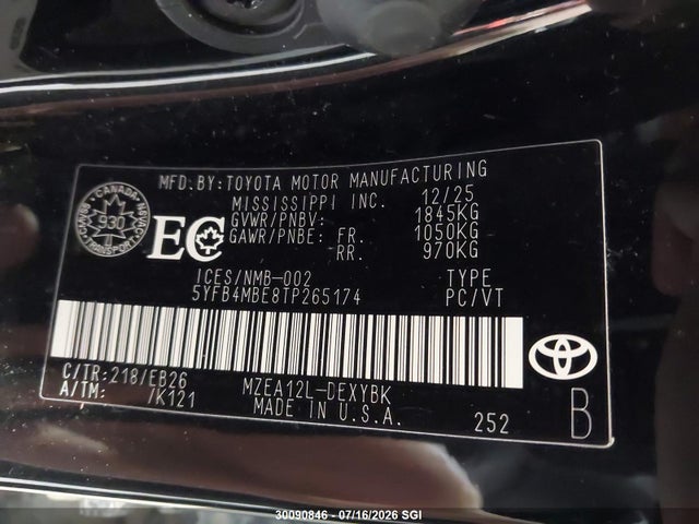 Toyota Corolla Se/xse 2026 5YFB4MBE8TP265174 Image 9