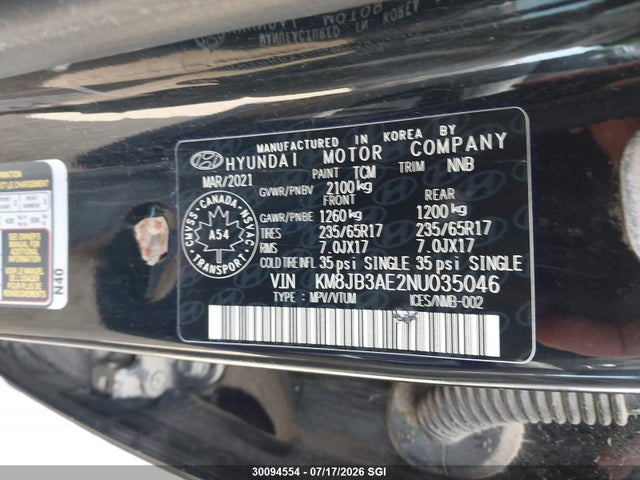 Hyundai TUCSON SEL 2022 KM8JB3AE2NU035046 Image 9