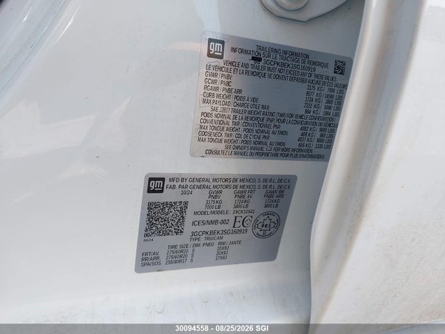 3GCPKBEK3SG160919 Chevrolet Silverado K1500 Custom