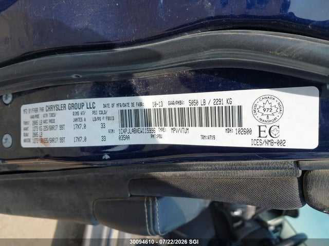 30094610 :رقم المزاد ، 1C4PJLABXEW115996 vin ، 2014 Jeep Cherokee Sport مزاد بيع