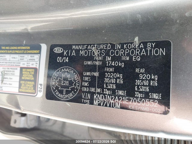 KIA Soul 2014 KNDJN2A21E7050552 Image 9