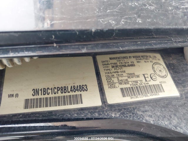 Продажа на аукционе авто 2011 Nissan Versa S/sl, vin: 3N1BC1CP8BL484863, номер лота: 30094686