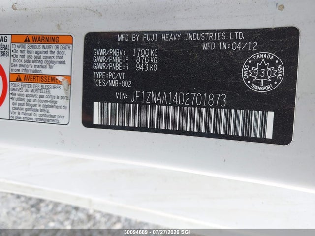 Продаж на аукціоні авто 2013 Toyota Scion Fr-s, vin: JF1ZNAA14D2701873, номер лоту: 30094689