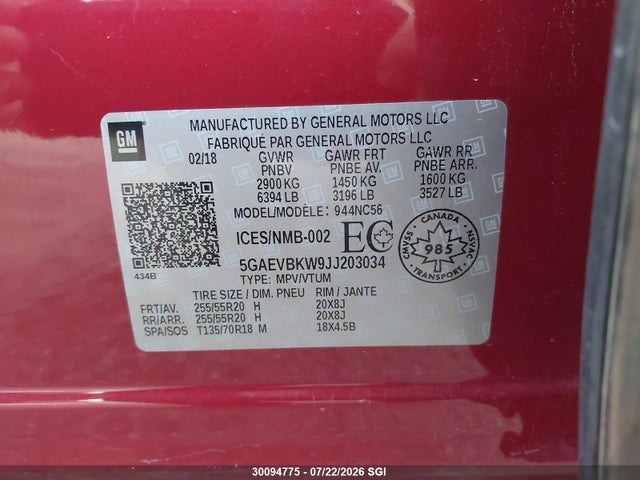 Buick Enclave Premium 2018 5GAEVBKW9JJ203034 Image 9