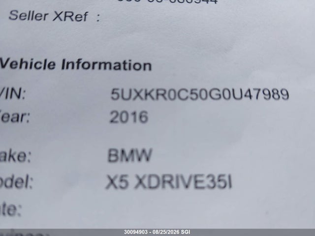 5UXKR0C50G0U47989 BMW X5 Xdrive35i