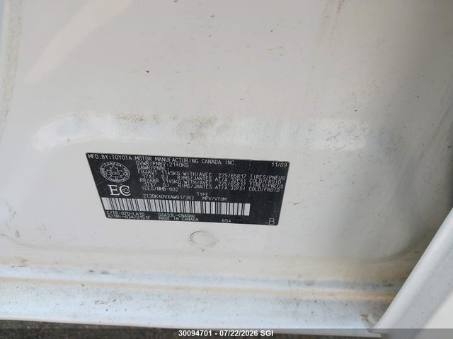 Продаж на аукціоні авто 2010 Toyota Rav4 Limited, vin: 2T3DK4DVXAW017362, номер лоту: 30094701