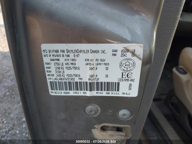 30095032 :رقم المزاد ، 1J4GL48K07W721052 vin ، 2007 Jeep Liberty Sport مزاد بيع