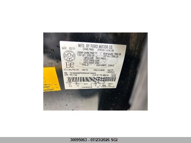 Aukcja sprzedaży 2011 Ford Explorer Limited, vin: 1FMHK8F85BGA19920, numer aukcji: 30095063