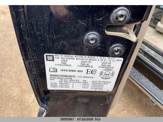 2004 Chevrolet Avalanche K1500 მანქანა იყიდება აუქციონზე, vin: 3GNEK12T64G344373, აუქციონის ნომერი: 30095067