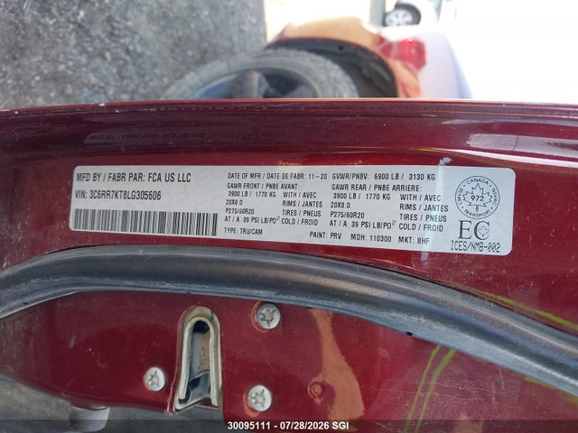 3C6RR7KT8LG305606 RAM 1500 Classic Tradesman/express