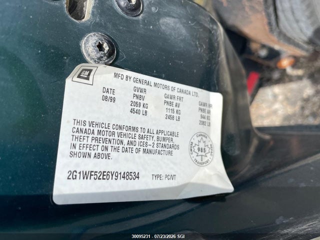 Продажа на аукционе авто 2000 Chevrolet Impala, vin: 2G1WF52E6Y9148534, номер лота: 30095231