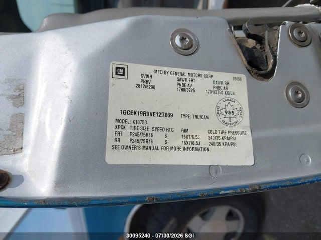 Aukcja sprzedaży 1997 Chevrolet Gmt-400 K1500, vin: 1GCEK19R9VE127069, numer aukcji: 30095240