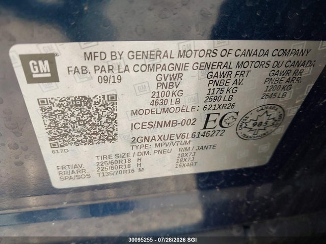 Chevrolet EQUINOX LT 2020 2GNAXUEV6L6146272 Image 9