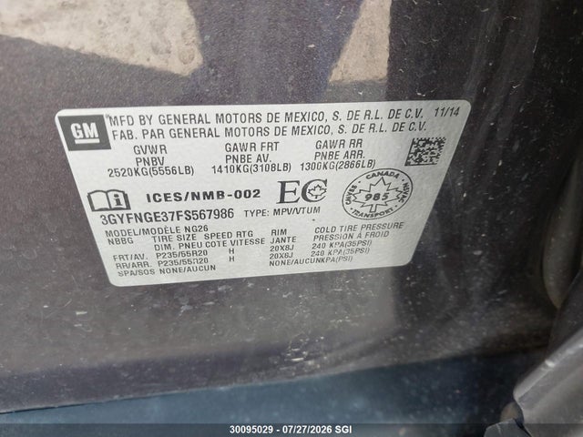 Cadillac Srx Premium Collection 2015 3GYFNGE37FS567986 Image 9
