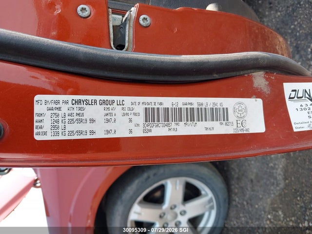 Продаж на аукціоні авто 2012 Dodge Journey R/t, vin: 3C4PDDFG0CT334857, номер лоту: 30095309