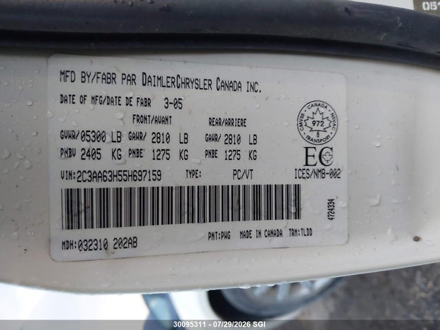 Aukcja sprzedaży 2005 Chrysler 300c, vin: 2C3AA63H55H697159, numer aukcji: 30095311