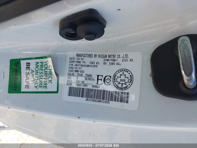 Aukcja sprzedaży 2010 Infiniti G37 Sport, vin: JN1CV6EK6AM101875, numer aukcji: 30093832