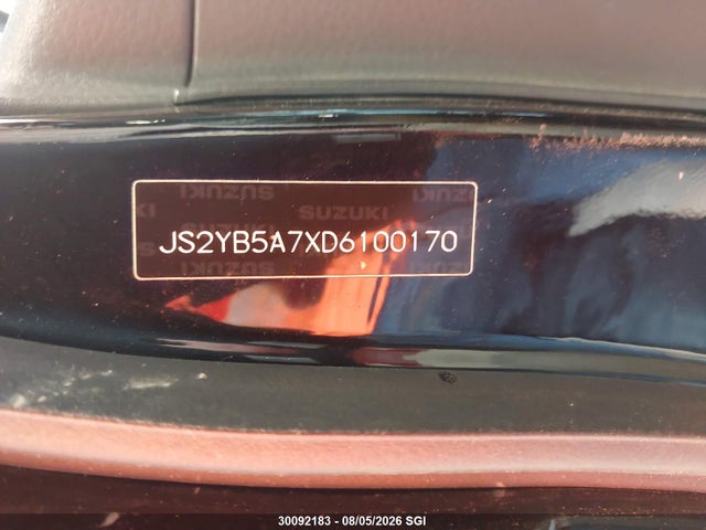 2013 Suzuki Sx4 Touring მანქანა იყიდება აუქციონზე, vin: JS2YB5A7XD6100170, აუქციონის ნომერი: 30092183