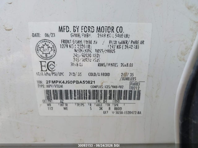 Ford EDGE SEL 2023 2FMPK4J90PBA50821 Image 9