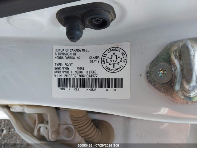 2HGFC2F70KH014577 Honda CIVIC EX