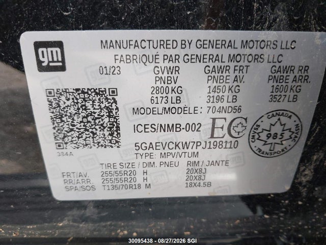 5GAEVCKW7PJ198110 Buick Enclave Avenir