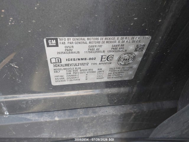 GMC Terrain Sle 2018 3GKALMEV7JL218212 Image 9
