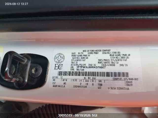 Ford F-Series 2024 1FTFW3L89RKD78007 Image 9