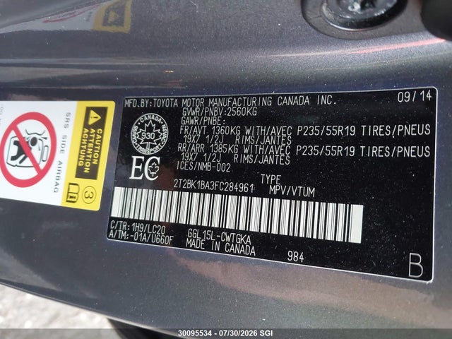 2T2BK1BA3FC284961 Lexus Rx 350/base/f Sport