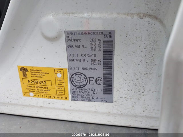 Nissan Rogue Sv/sl 2017 5N1AT2MV3HC763312 Image 9