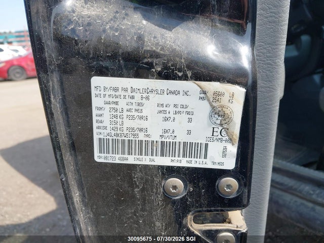Продажа на аукционе авто 2007 Jeep Liberty Sport, vin: 1J4GL48K87W517955, номер лота: 30095675